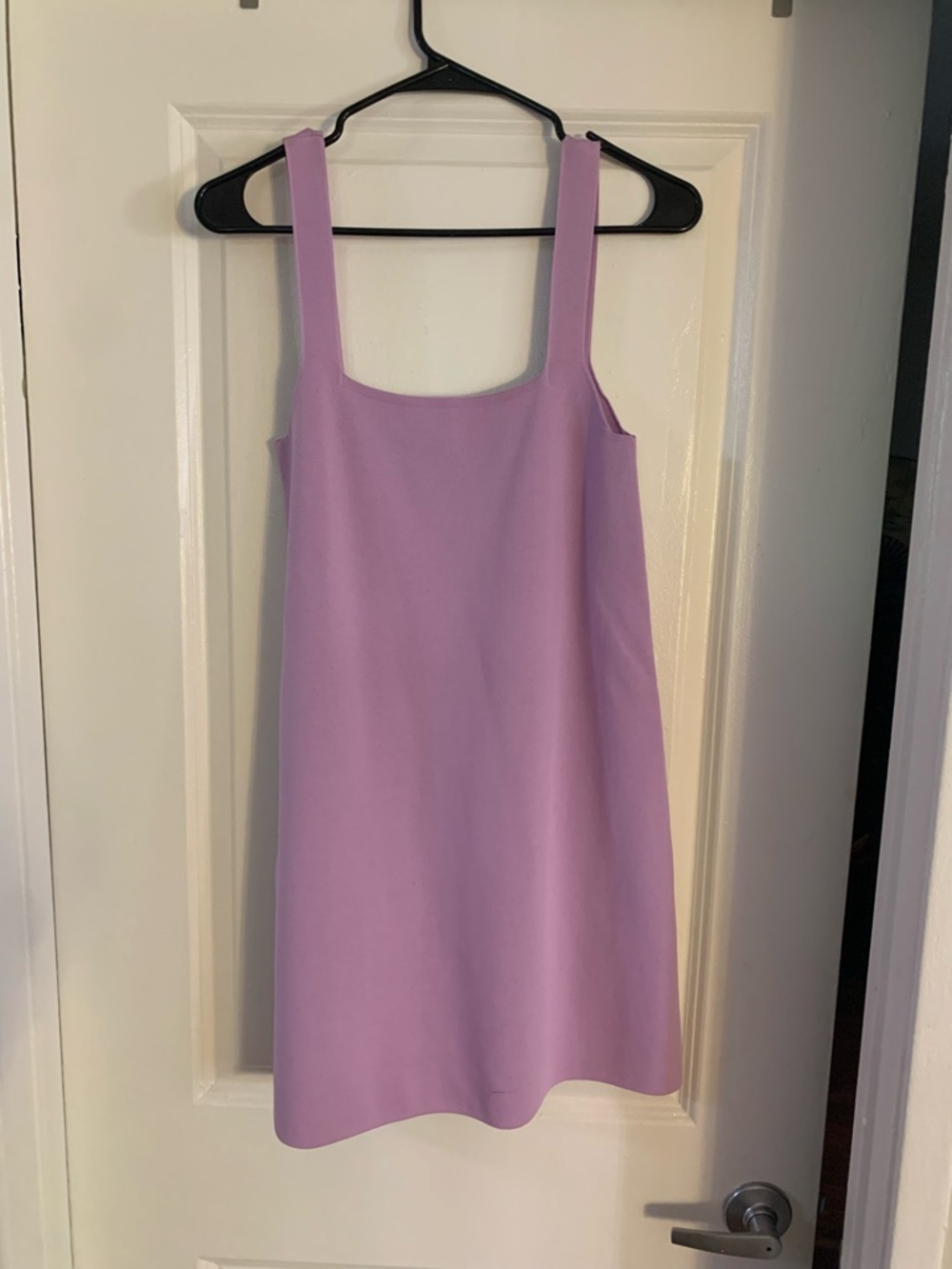 Zara Pastel Lilac Square-Neck Mini Dress